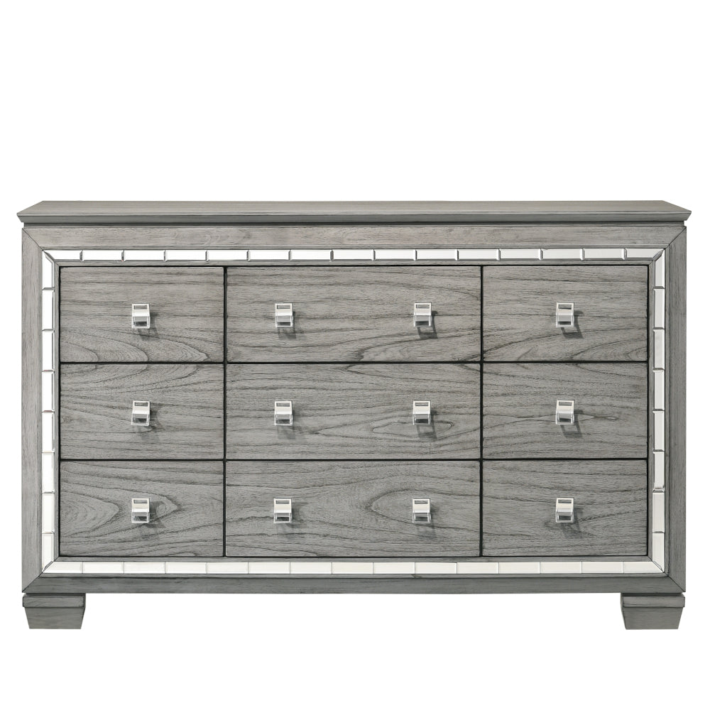 altair dresser, light gray oak finish