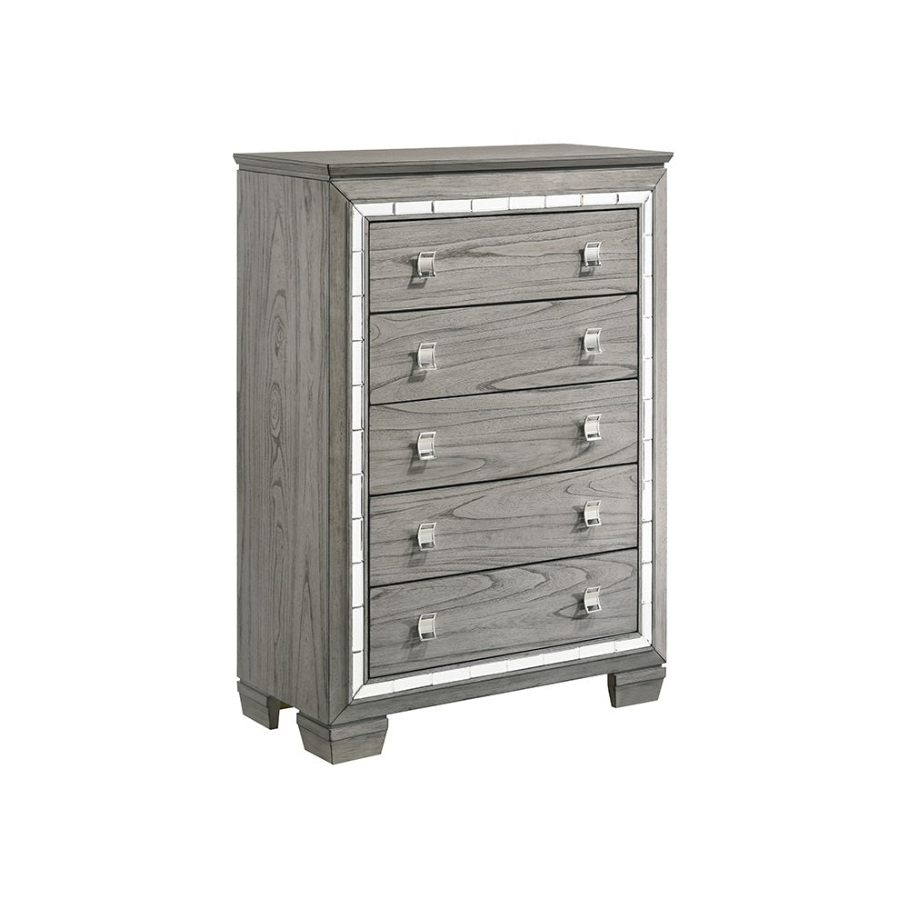 altair chest, light gray oak finish