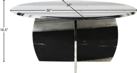 Nola Panda Genuine Marble Coffee Table, 1 Piece
