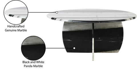 Nola Panda Genuine Marble Coffee Table, 1 Piece