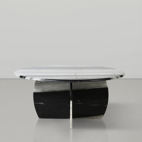 Nola Panda Genuine Marble Coffee Table, 1 Piece