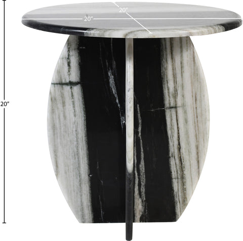 Nola Panda Genuine Marble End / Side Table, 1 Piece