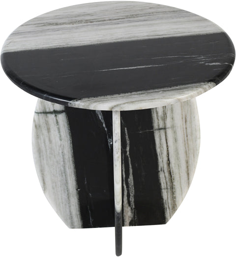 Nola Panda Genuine Marble End / Side Table, 1 Piece