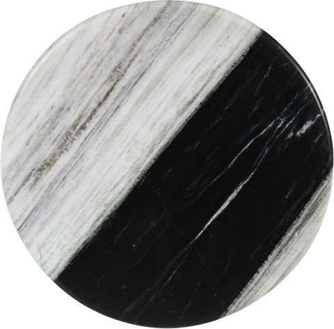 Nola Panda Genuine Marble End / Side Table, 1 Piece