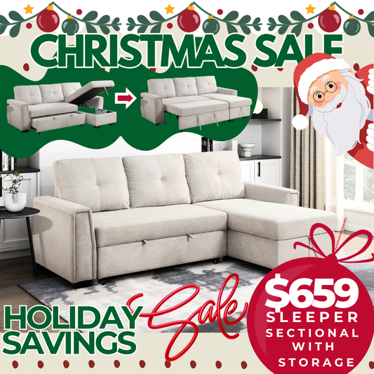 CozyCloud Sleeper Sectional Holiday Edition