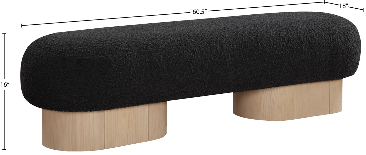 westbourne black boucle fabric bench