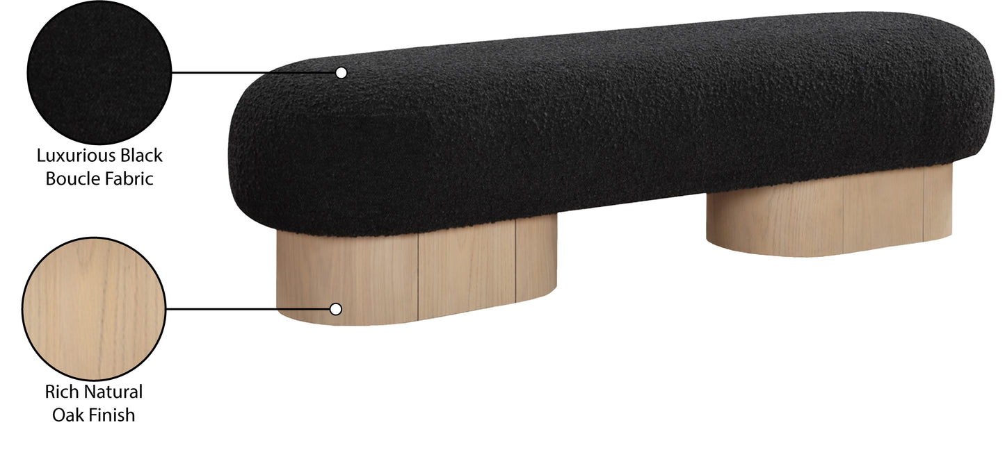 westbourne black boucle fabric bench