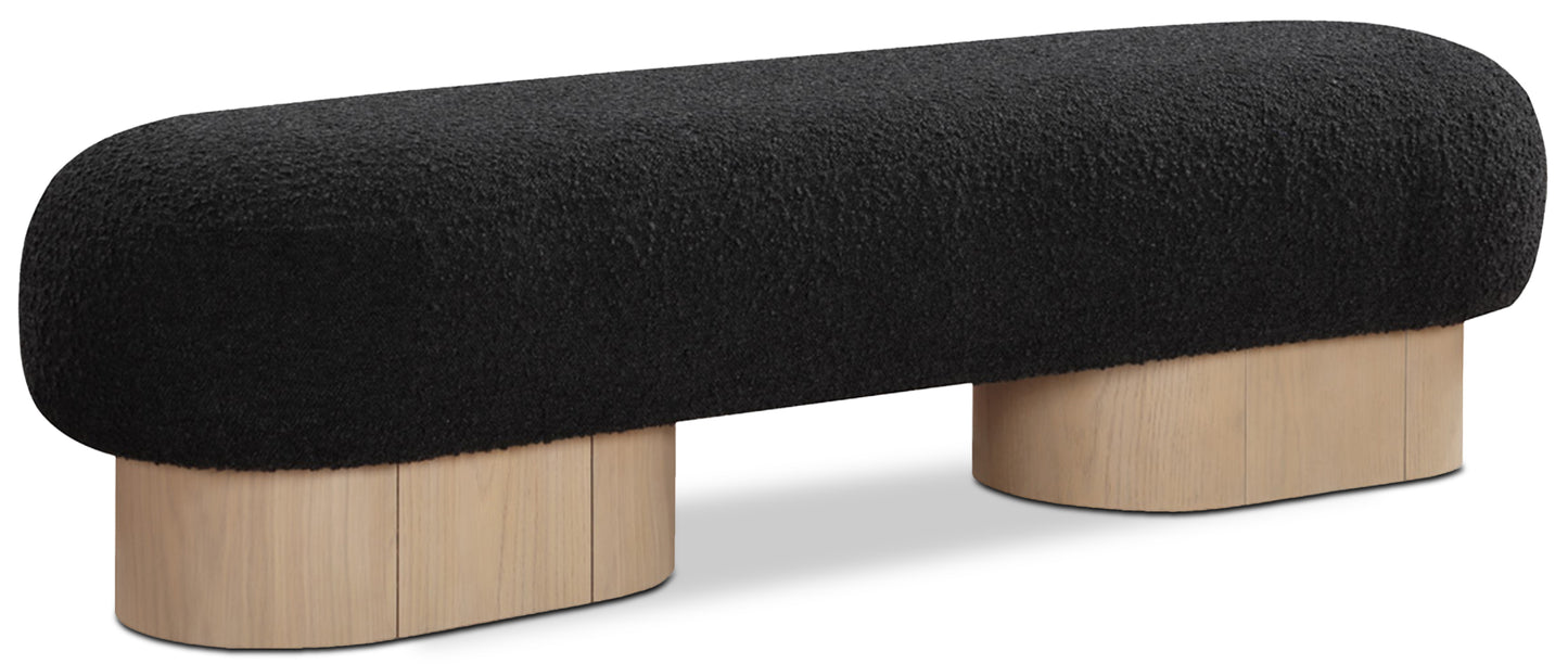 westbourne black boucle fabric bench