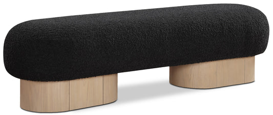 Westbourne Black Boucle Fabric Bench