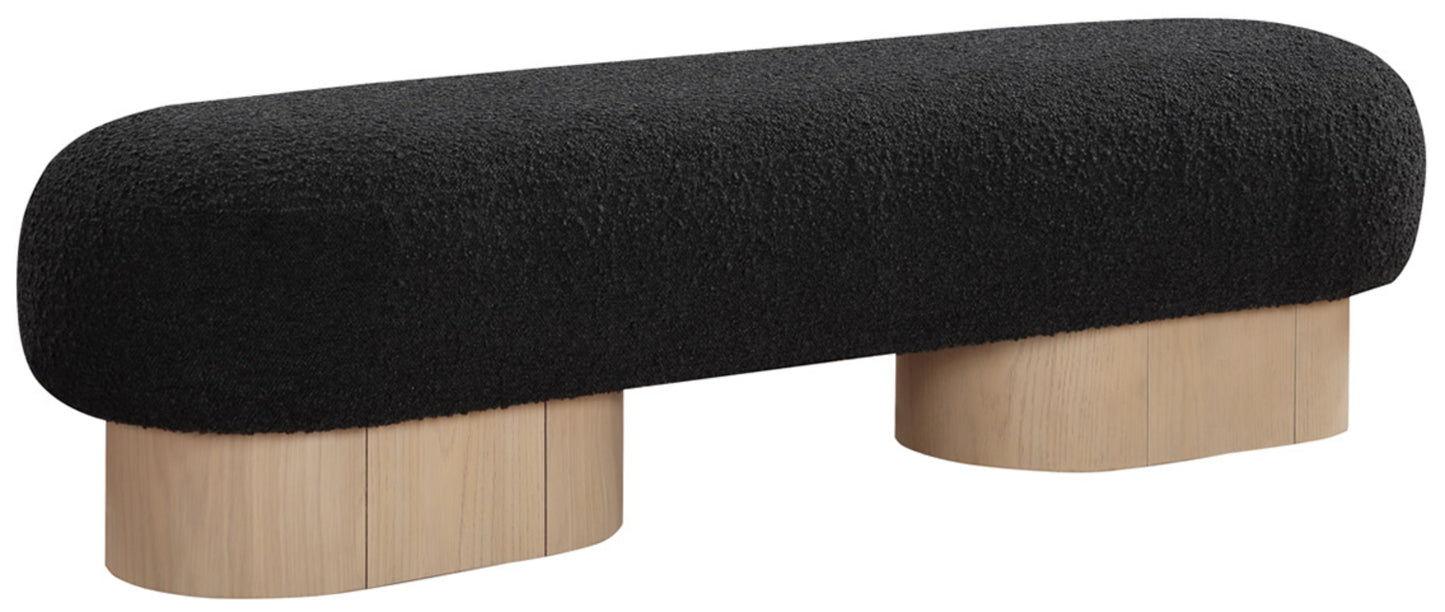 westbourne black boucle fabric bench