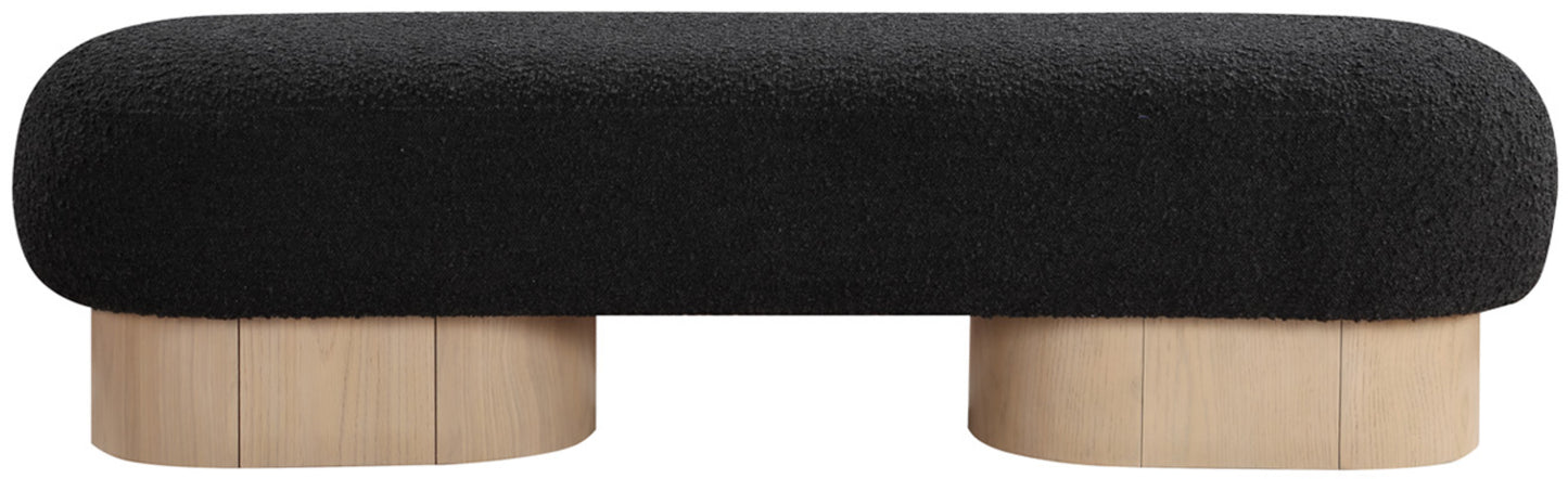 westbourne black boucle fabric bench