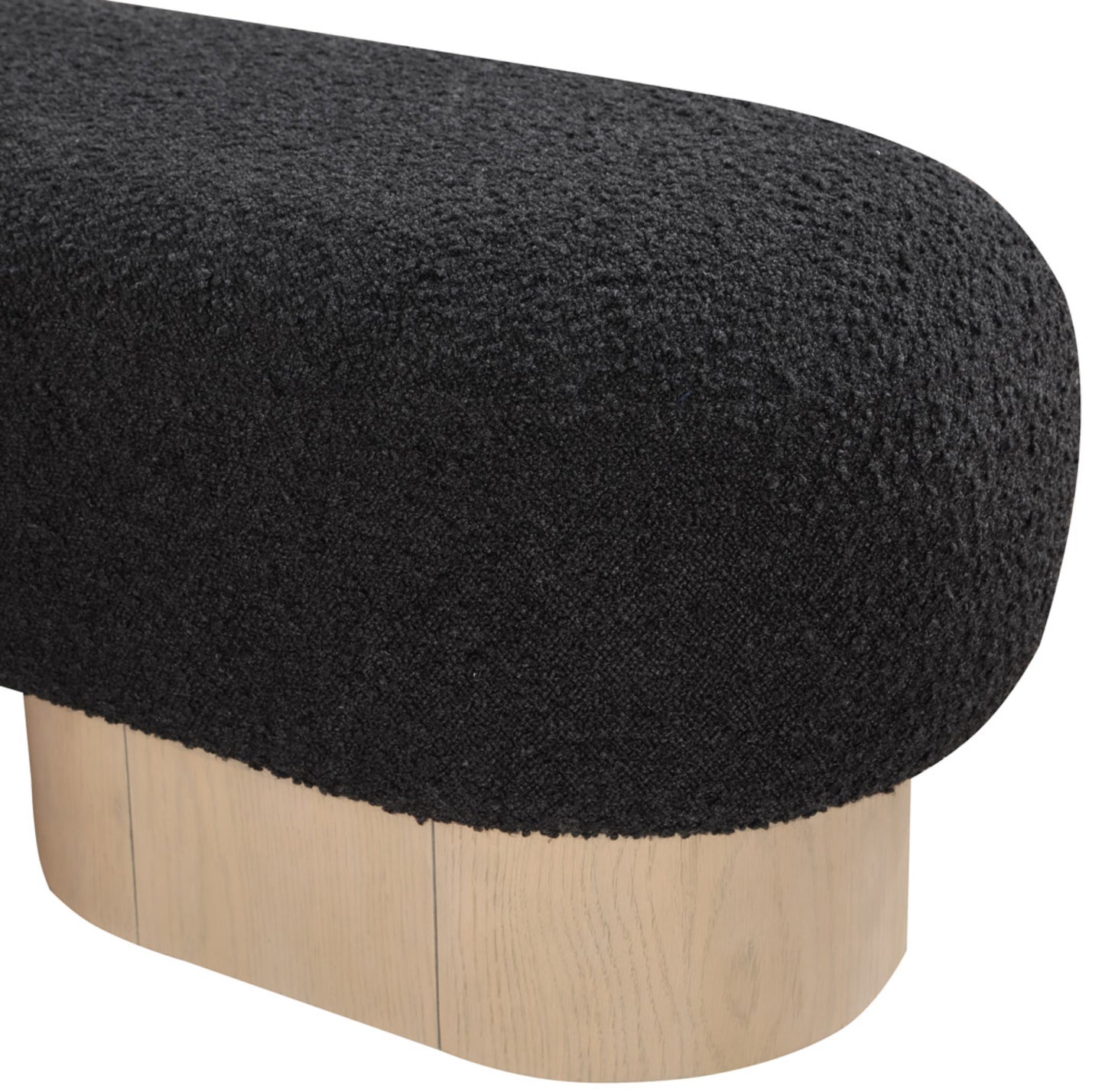 aiden black boucle fabric bench black