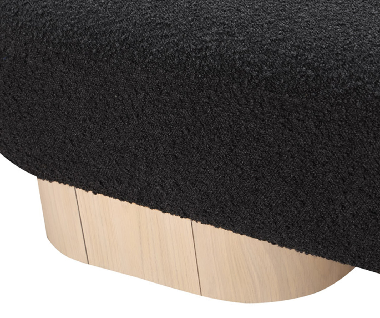 aiden black boucle fabric bench black