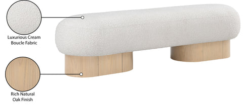 Westbourne Cream Boucle Fabric Bench
