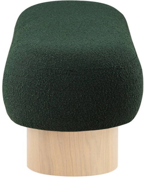 Harlow Green Boucle Fabric Upholstered Bench, 1 Piece