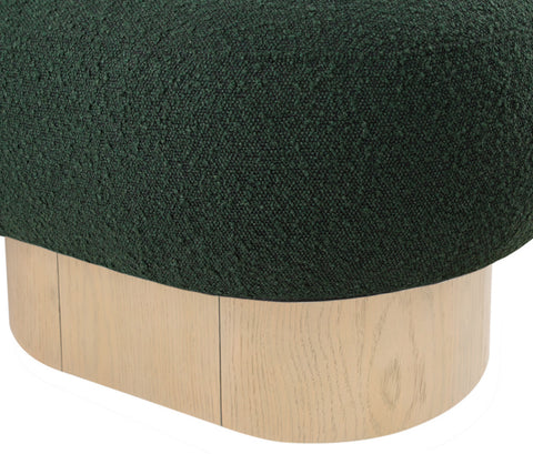 Harlow Green Boucle Fabric Upholstered Bench, 1 Piece