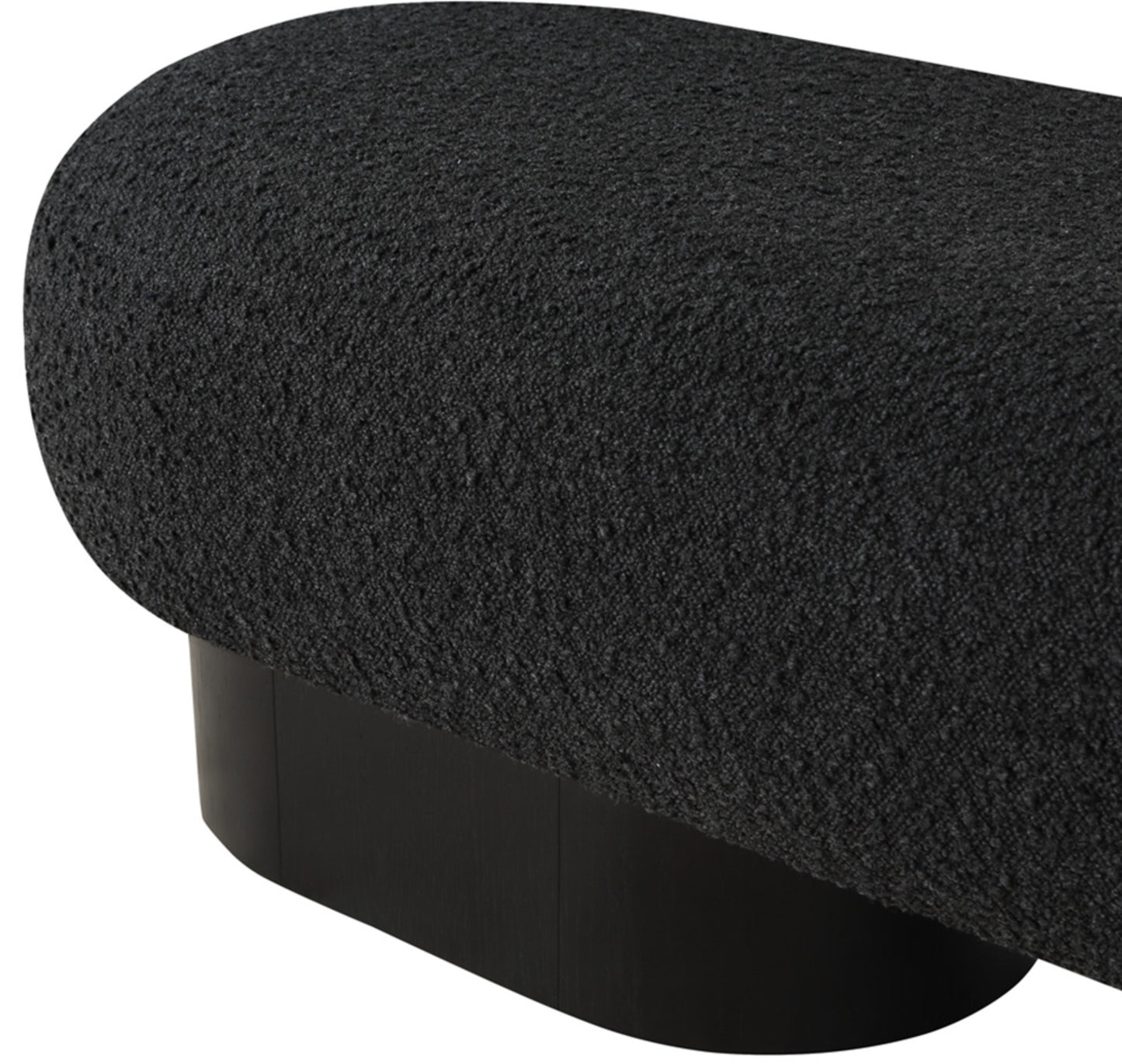 aiden black boucle fabric bench black