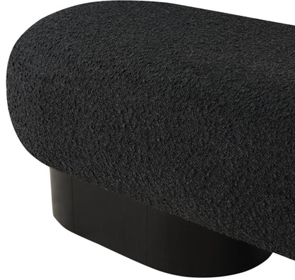 Aiden Black Boucle Fabric Bench Black