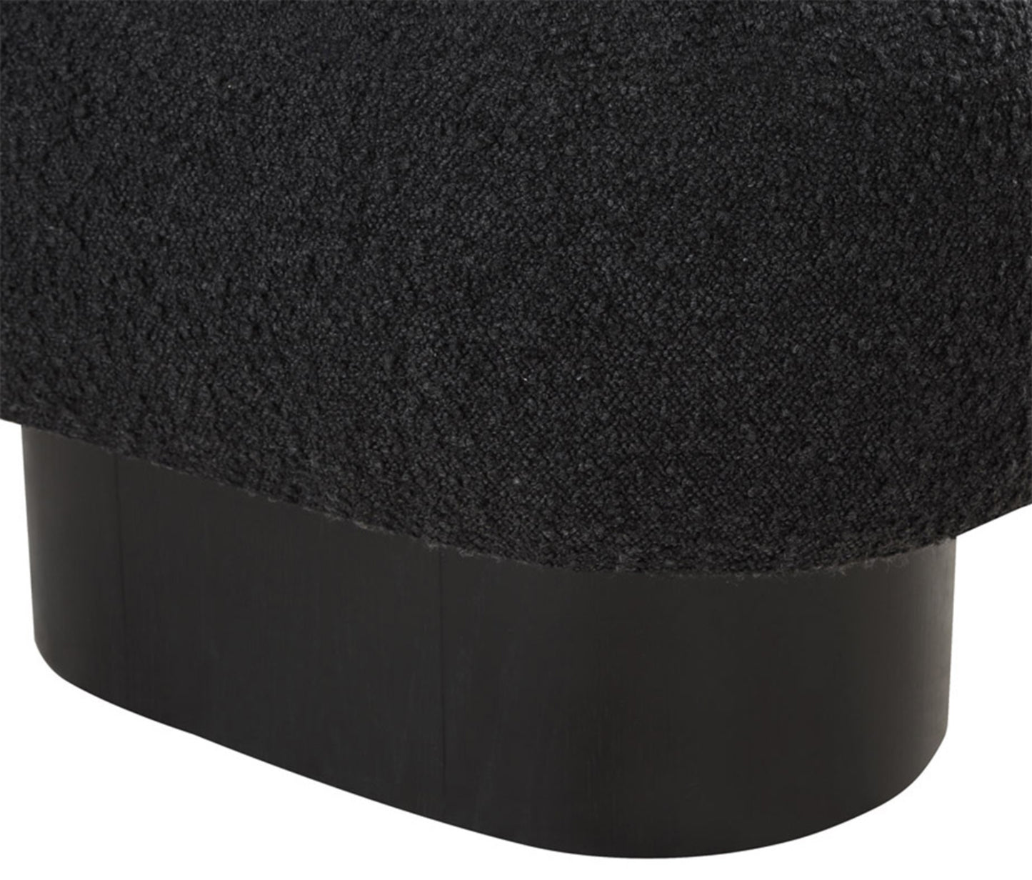 aiden black boucle fabric bench black