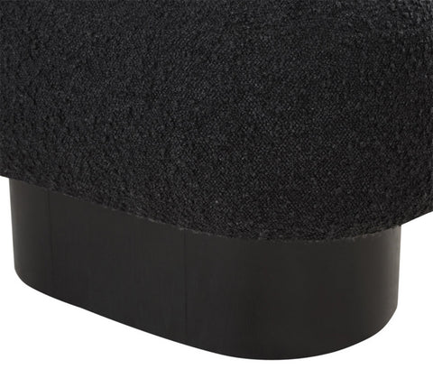 Aiden Black Boucle Fabric Bench Black