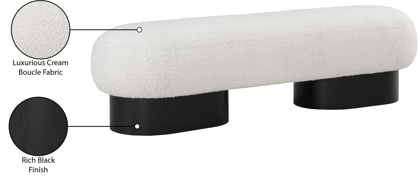 westbourne cream boucle fabric bench