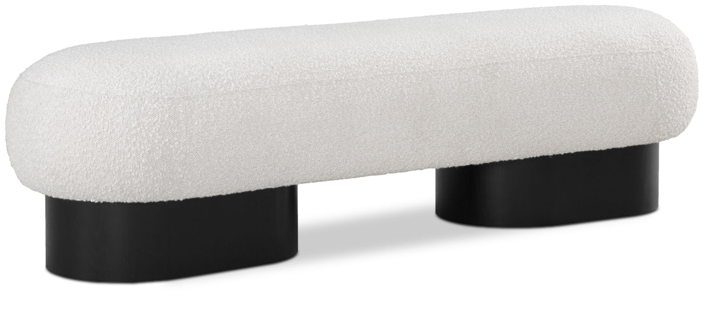 westbourne cream boucle fabric bench