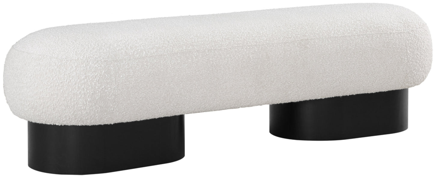 westbourne cream boucle fabric bench