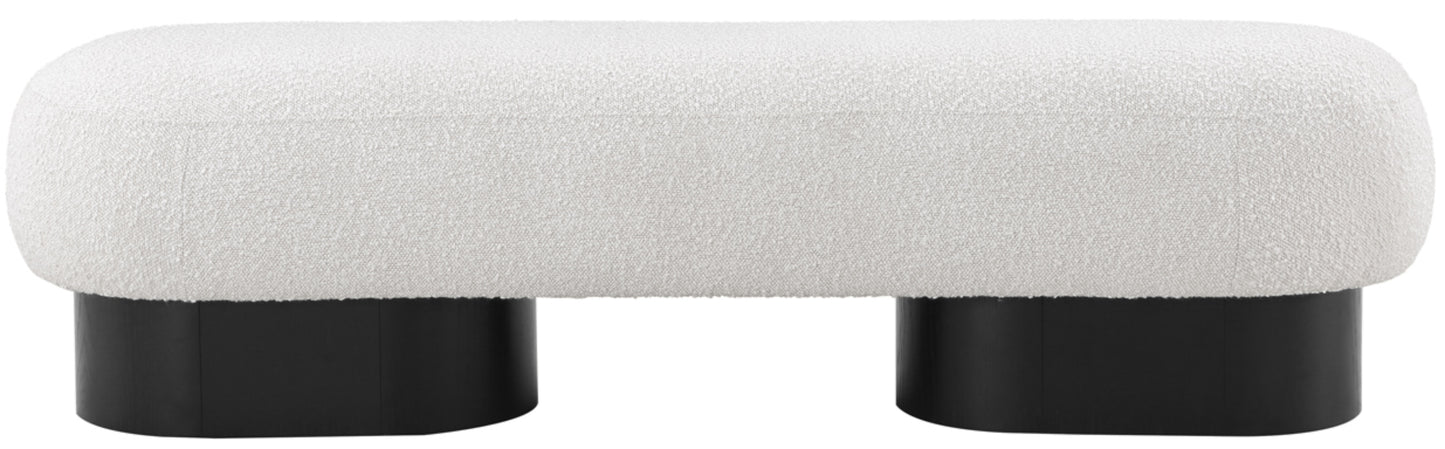 westbourne cream boucle fabric bench