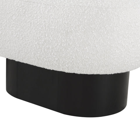 Aiden Cream Boucle Fabric Bench Cream