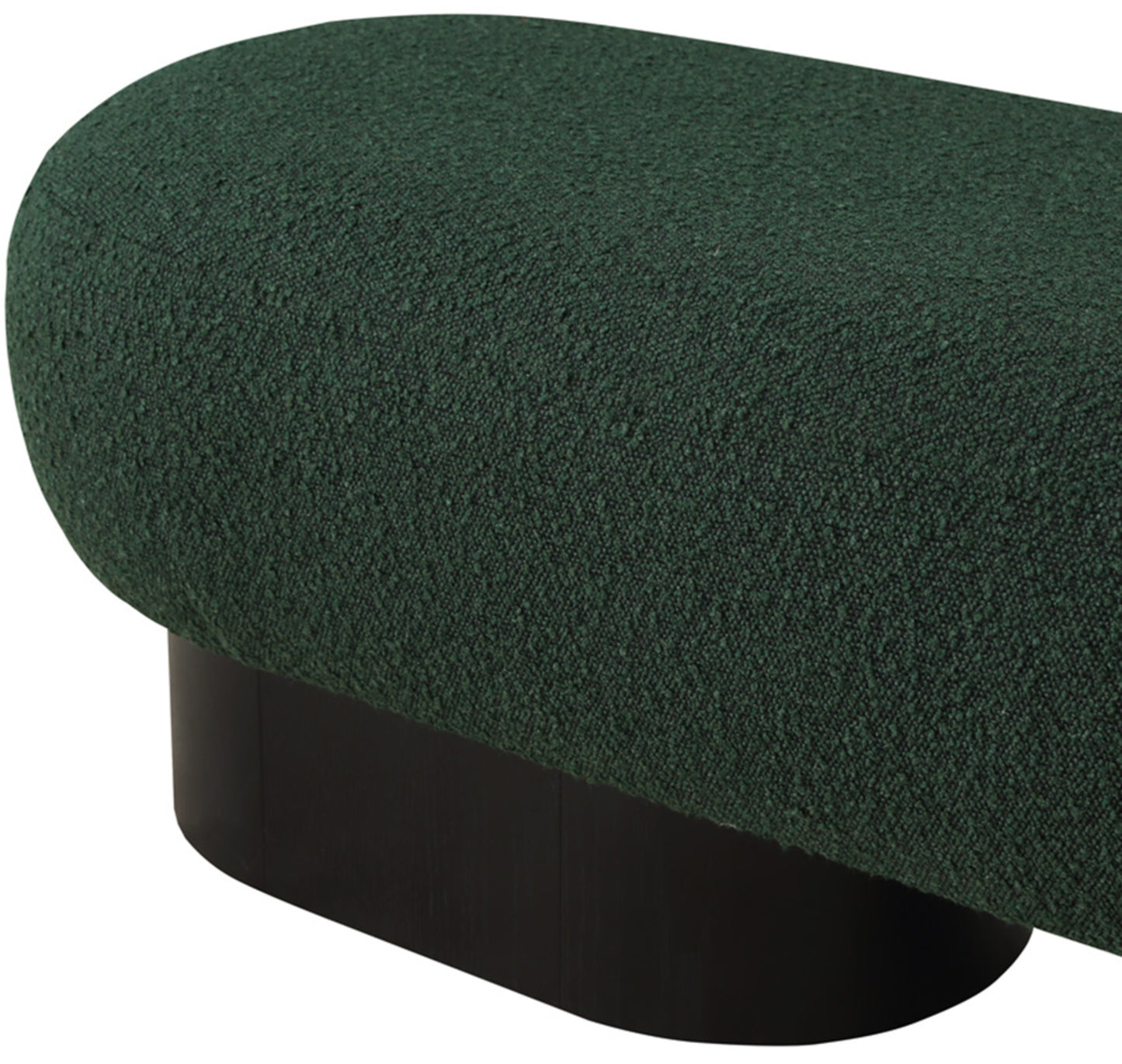 aiden green boucle fabric bench green