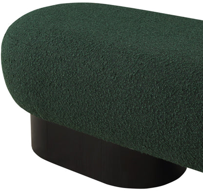 Aiden Green Boucle Fabric Bench Green