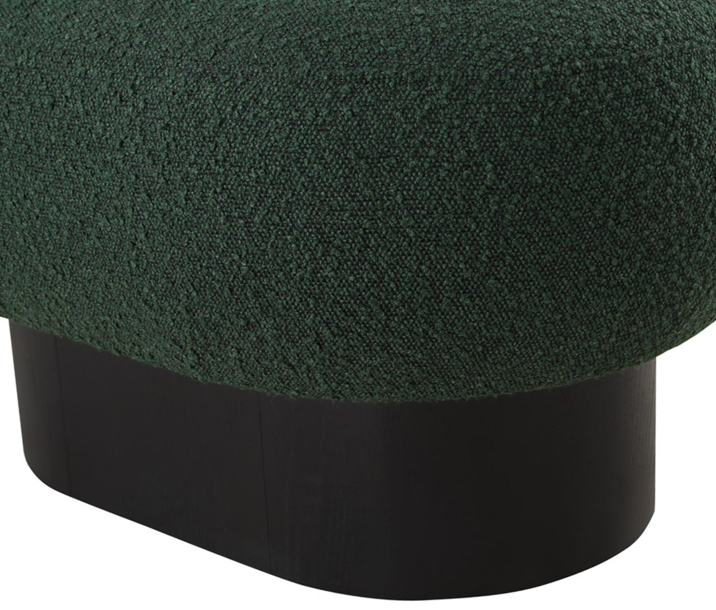 aiden green boucle fabric bench green