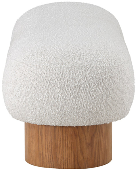 Aiden Cream Boucle Fabric Bench Cream