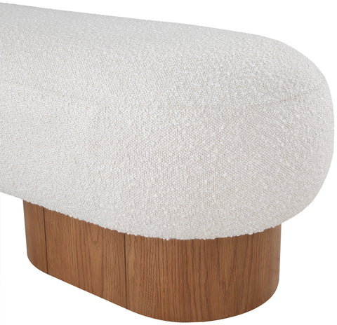 Aiden Cream Boucle Fabric Bench Cream
