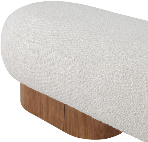 Aiden Cream Boucle Fabric Bench Cream