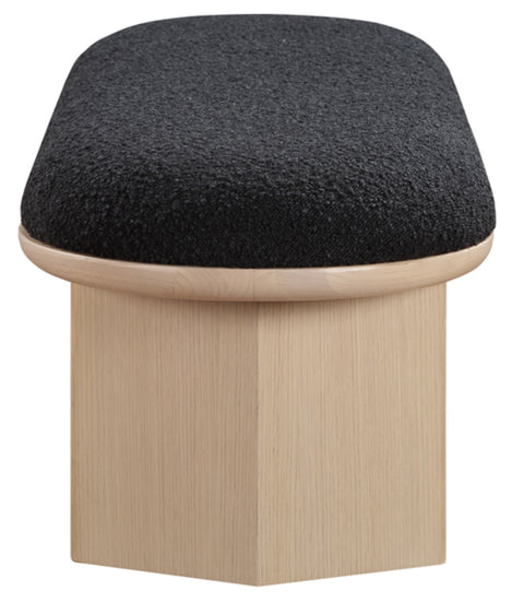 Stryker Black Boucle Fabric Bench Black
