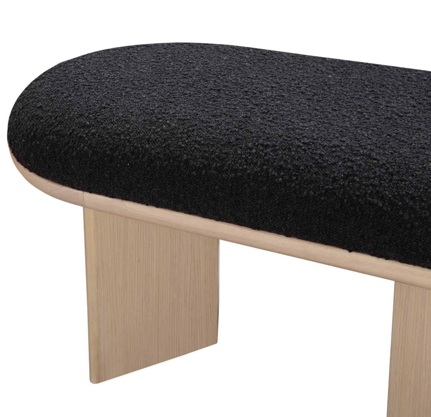 petal black boucle fabric bench