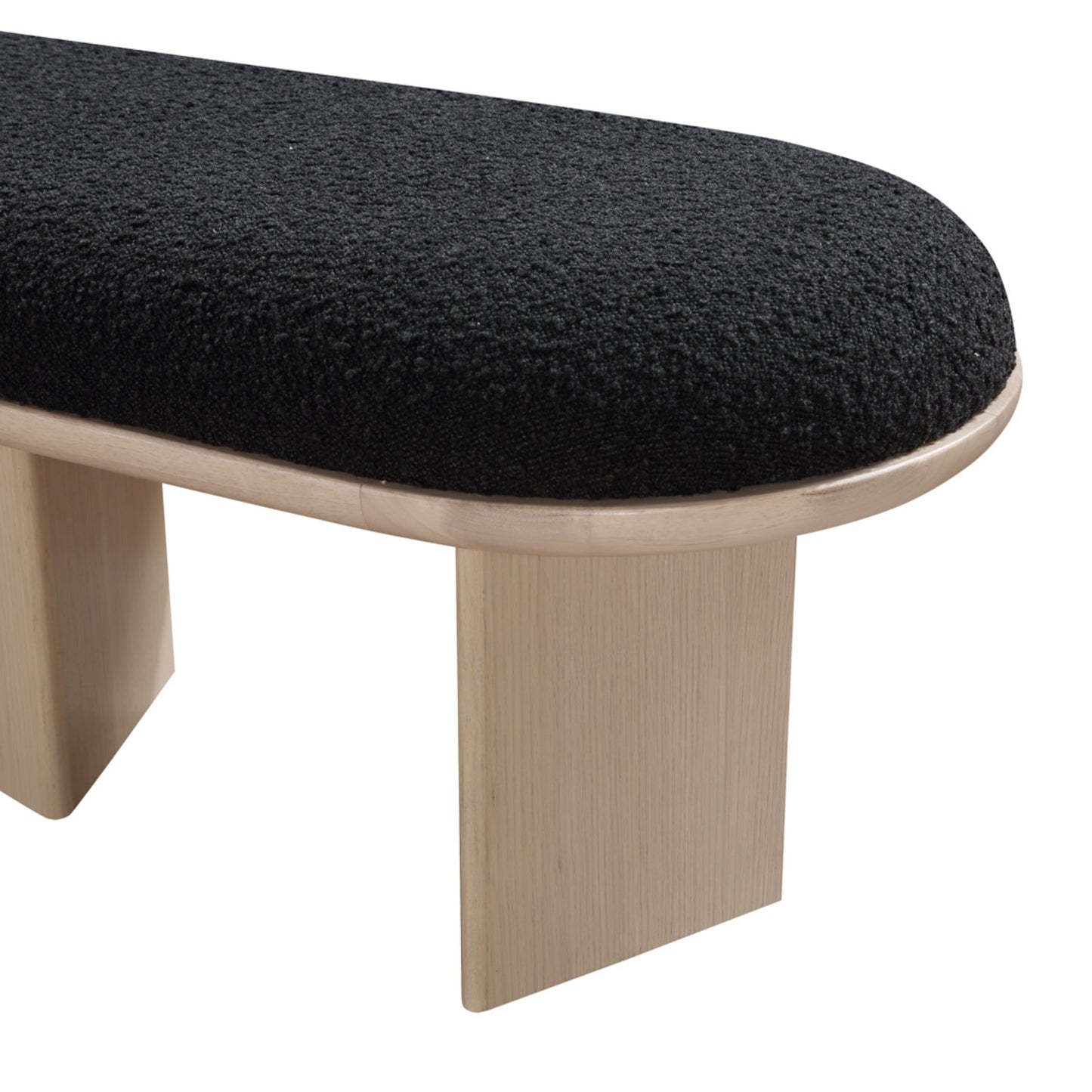 petal black boucle fabric bench