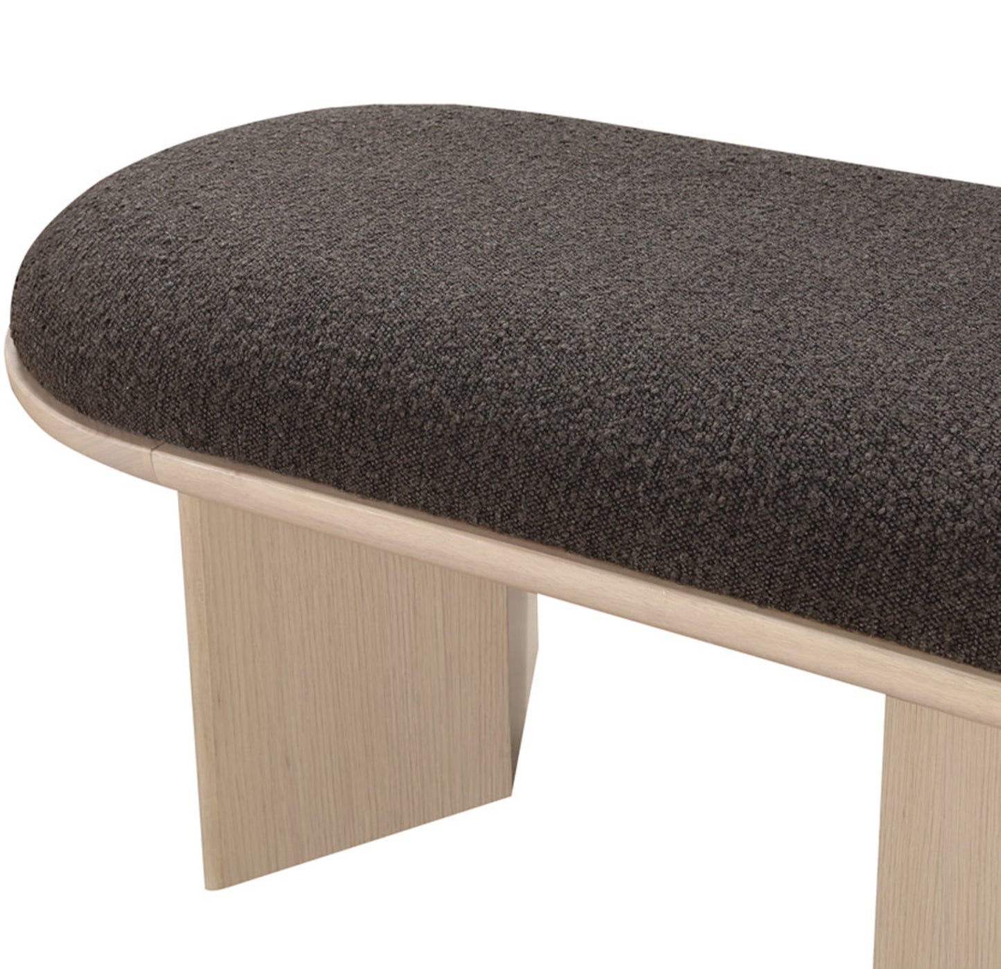 stryker brown boucle fabric bench brown