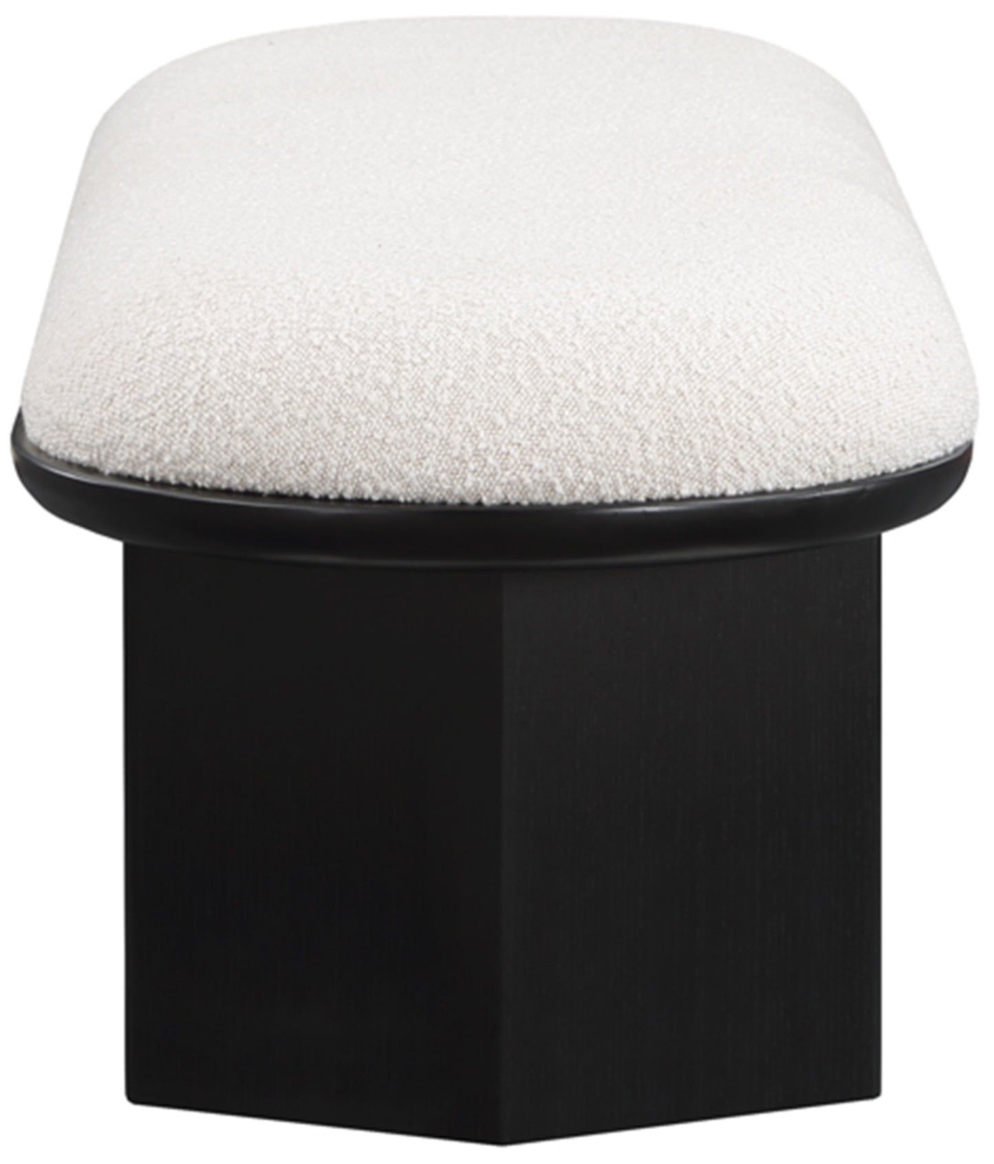 stryker cream boucle fabric bench cream