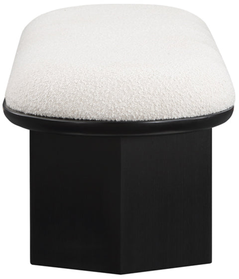 Stryker Cream Boucle Fabric Bench Cream