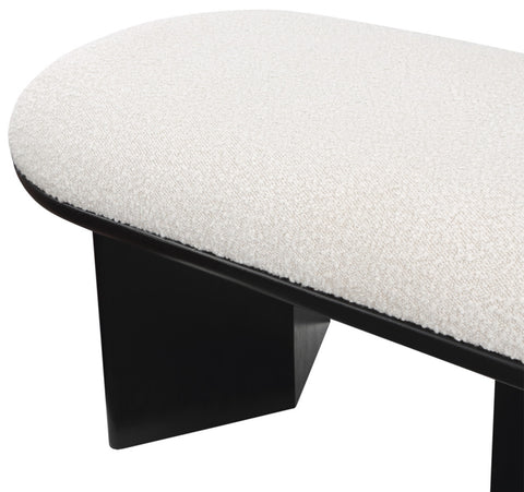 Stryker Cream Boucle Fabric Bench Cream