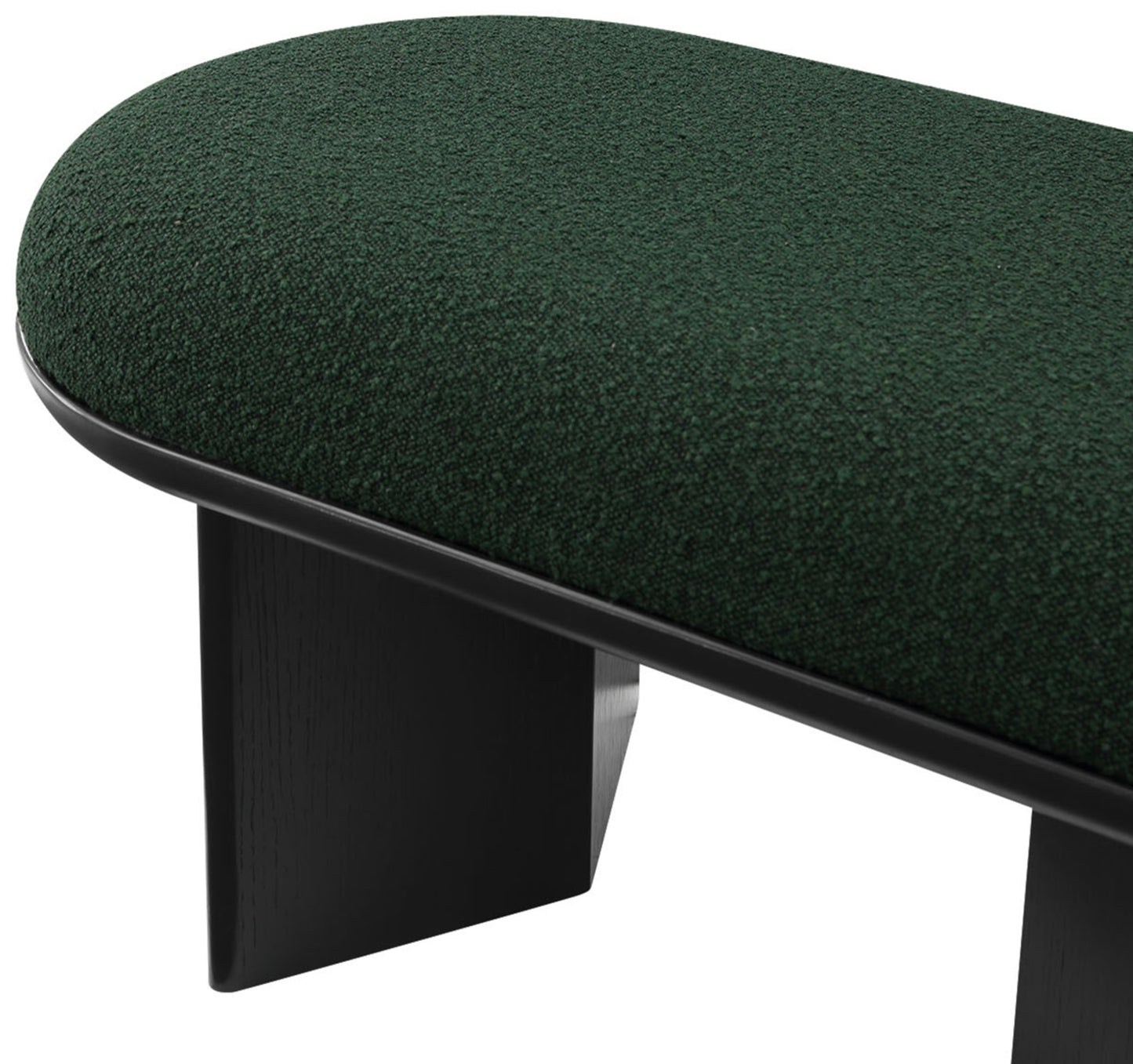 stryker green boucle fabric bench green