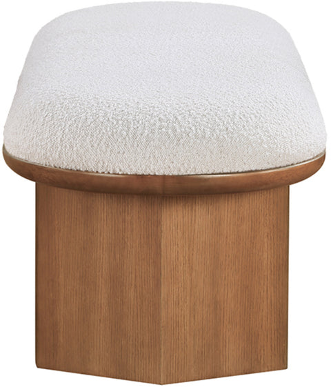 Stryker Cream Boucle Fabric Bench Cream