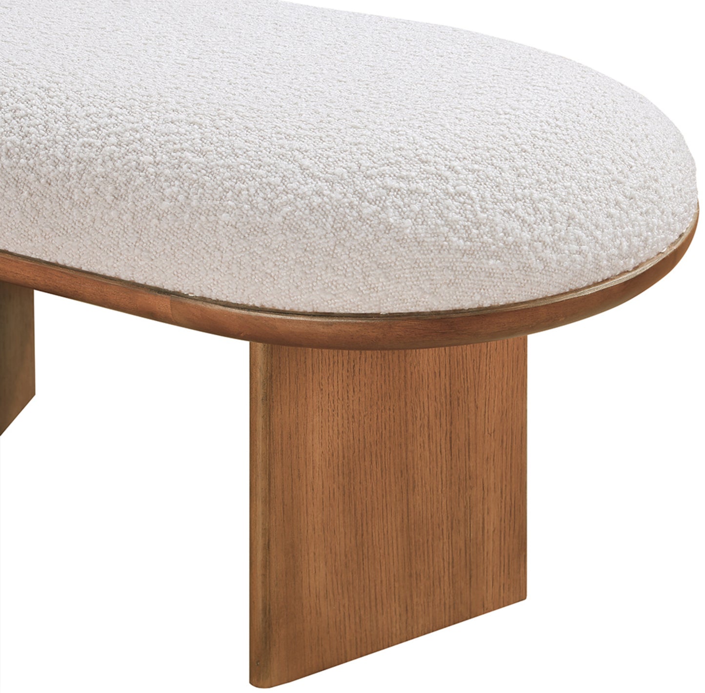 stryker cream boucle fabric bench cream