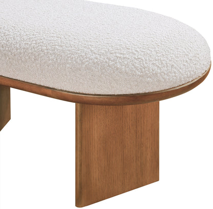 Stryker Cream Boucle Fabric Bench Cream
