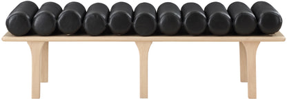 Dimple Black Vegan Leather Bench