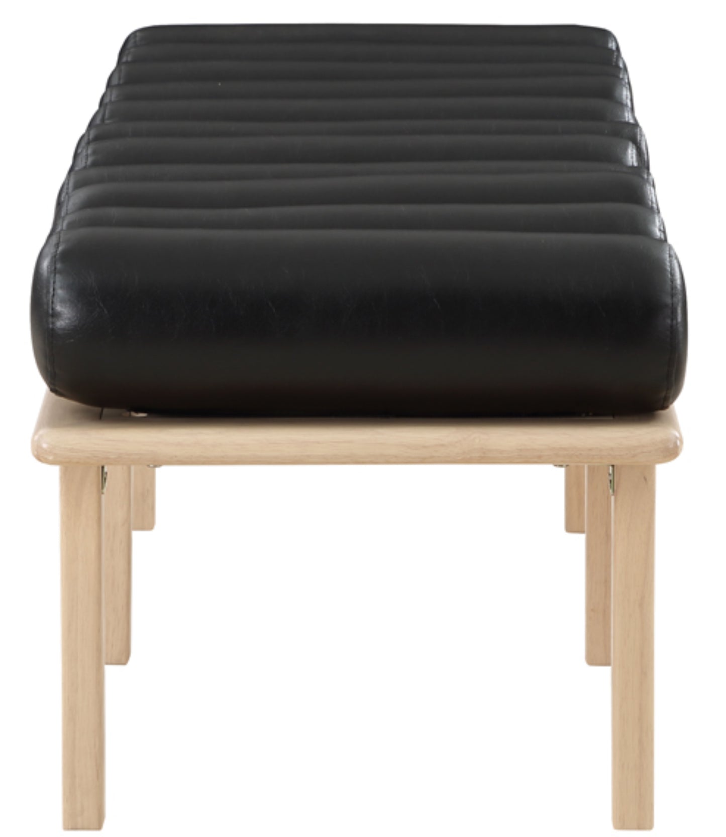 immerse black faux leather bench black