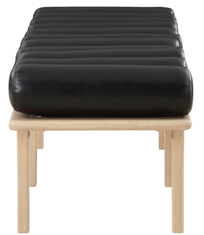 Dimple Black Vegan Leather Bench