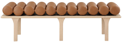 Dimple Cognac Vegan Leather Bench